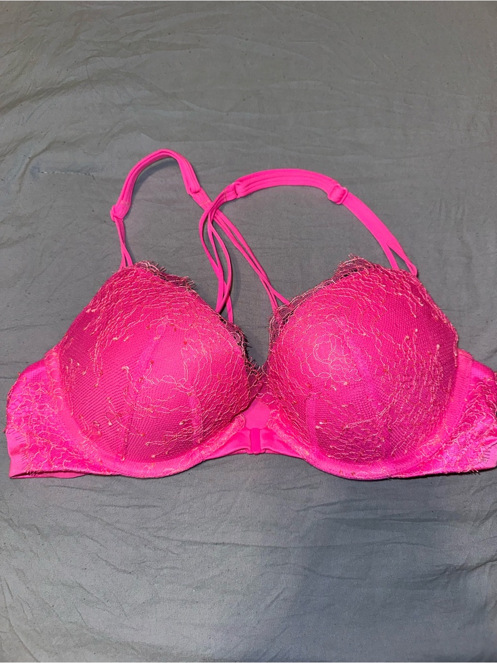 Victoria's Secret Neon Pink Lace Push-Up Bra